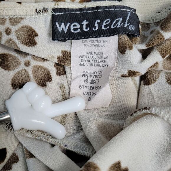 Vintage y2k wet seal tan brown lace floral halter going out top party medium - Picture 3 of 5